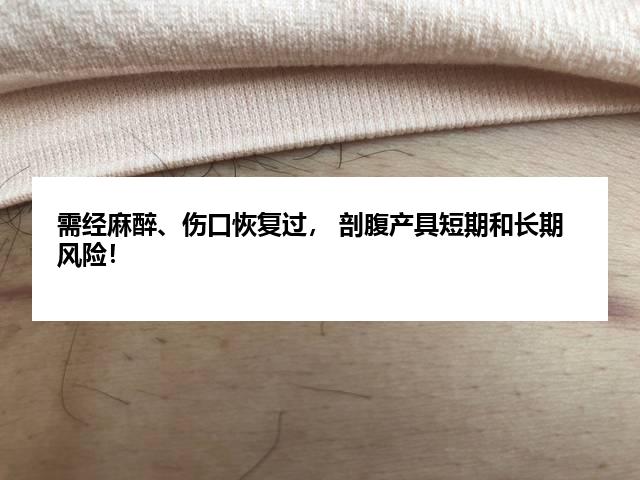 需经麻醉、伤口恢复过， 剖腹产具短期和长期风险！