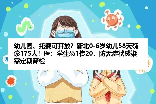 幼儿园、托婴可开放？新北0-6岁幼儿58天确诊175人！医：学生恐1传20，防无症状感染需定期筛检