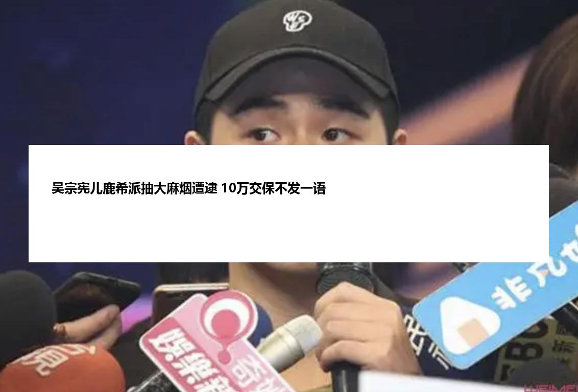 吴宗宪儿鹿希派抽大麻烟遭逮 10万交保不发一语