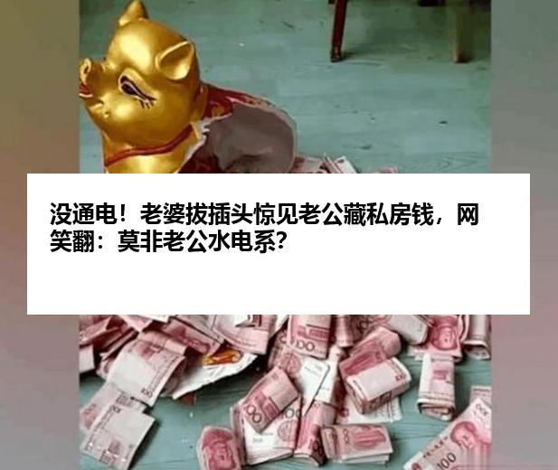 没通电！老婆拔插头惊见老公藏私房钱，网笑翻：莫非老公水电系？