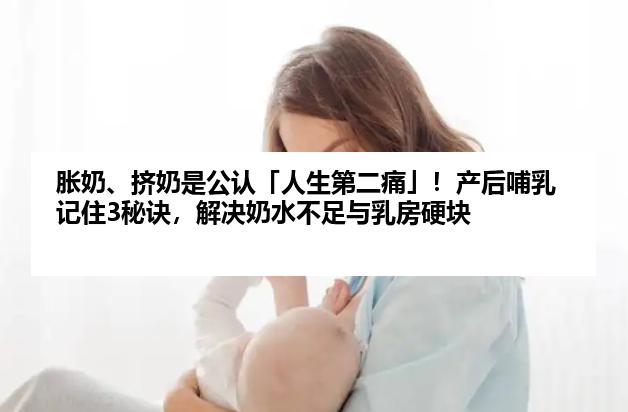 胀奶、挤奶是公认「人生第二痛」！产后哺乳记住3秘诀，解决奶水不足与乳房硬块