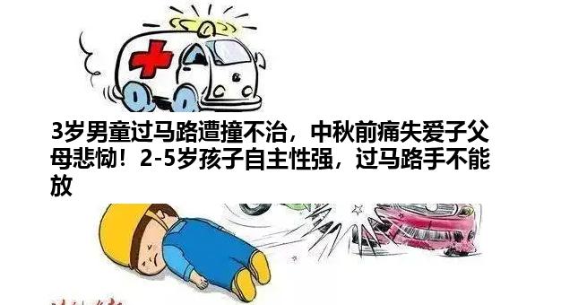 3岁男童过马路遭撞不治，中秋前痛失爱子父母悲恸！2-5岁孩子自主性强，过马路手不能放