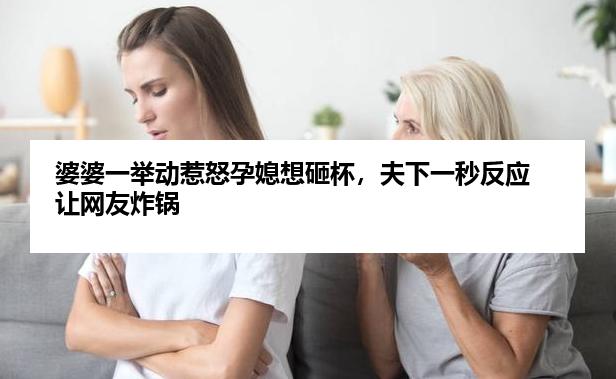 婆婆一举动惹怒孕媳想砸杯，夫下一秒反应让网友炸锅