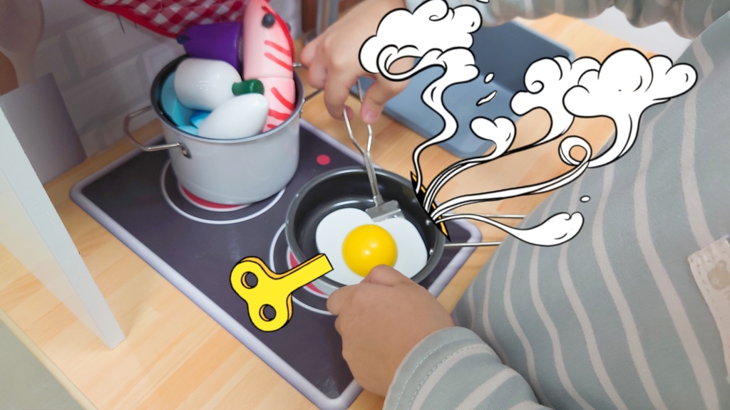 木制拟真玩具厨房，橄榄绿配色质感再升级