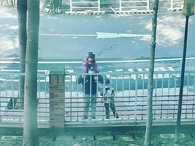 「我与女儿、先生的距离，隔著不仅只是一扇窗⋯⋯」离不及道别就被隔离