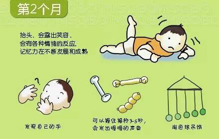 开始学习抬头,发现自己的手,偶尔会露出笑容,会有各种情绪的反应