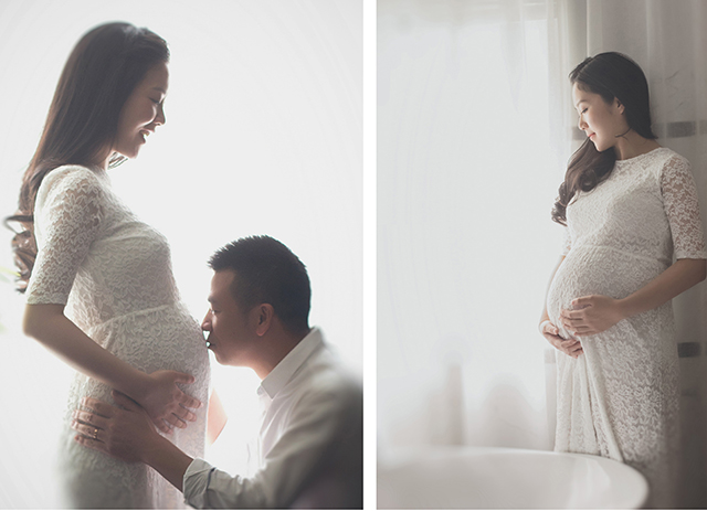 温馨居家孕妇写真夫妻美照