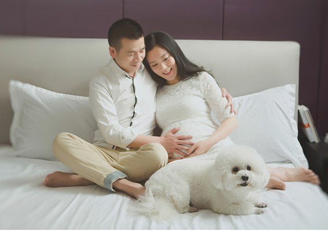 温馨居家孕妇写真夫妻美照