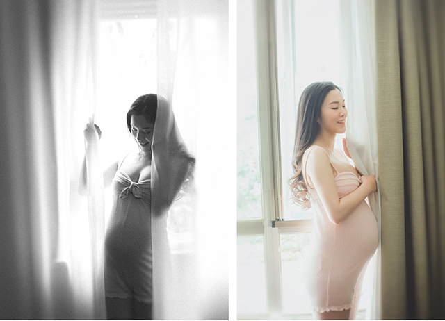 温馨居家孕妇写真夫妻美照
