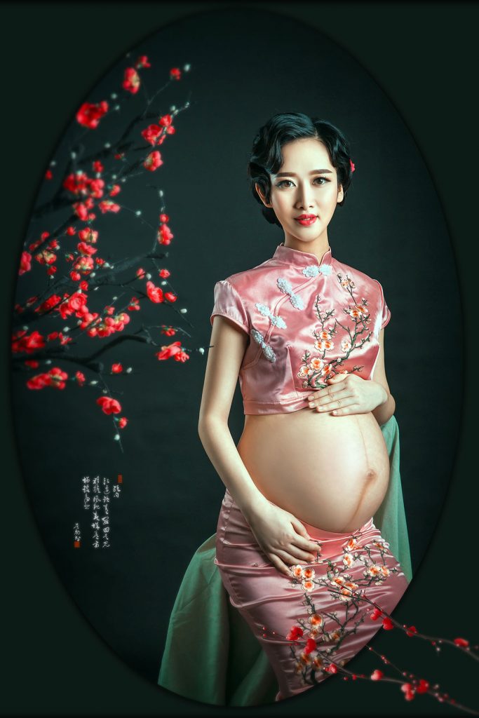 复古中国风孕妇写真艺术照