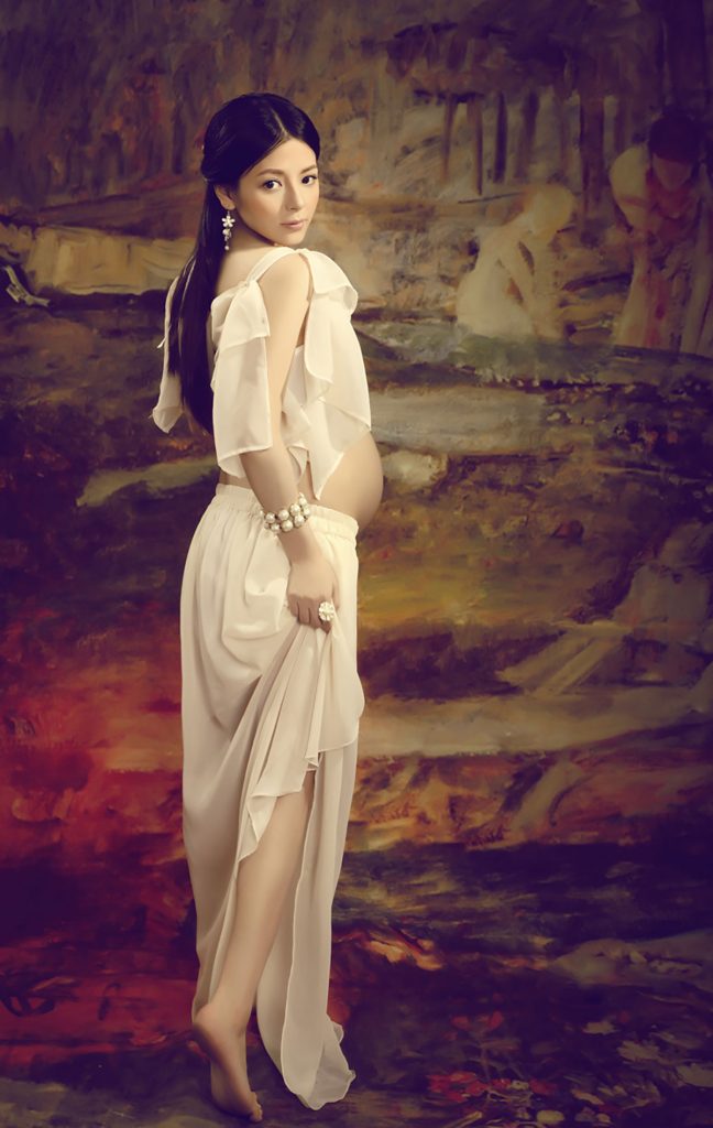 这样的美女油画风孕妇照太难找了