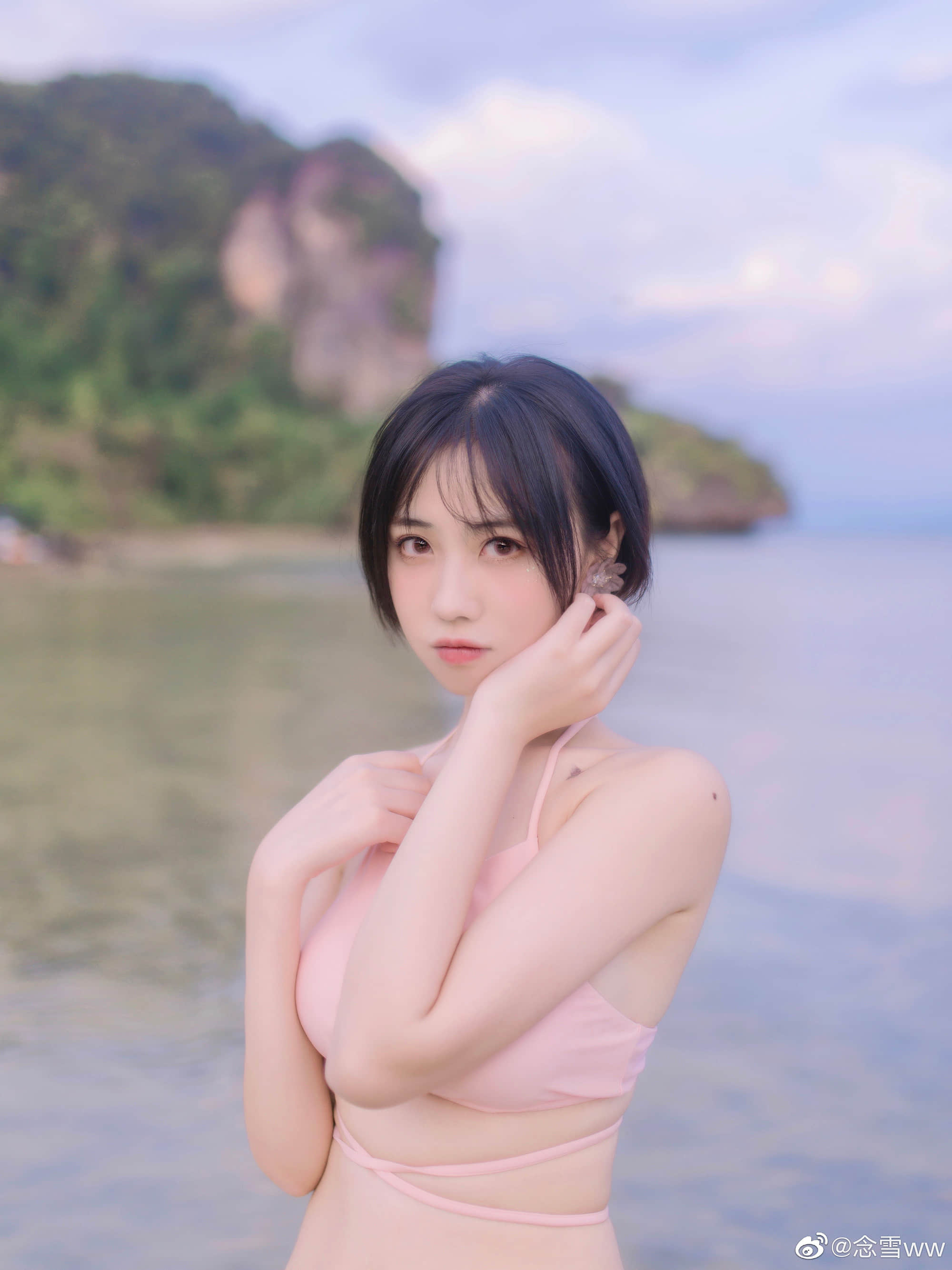 美女写真 粉紫色的浪漫小世界
