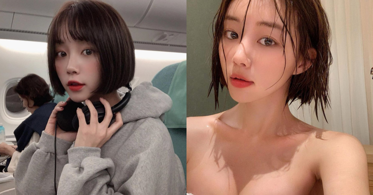 超正短发妹子!韩国「문이」乳量惊人粉丝:都被穿搭给骗了